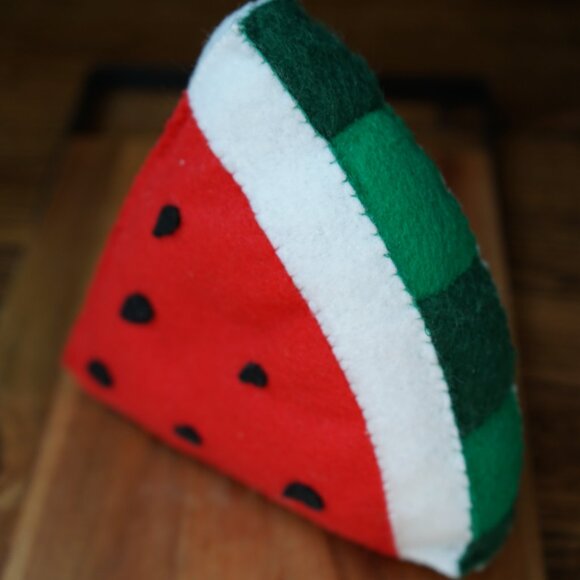 Hand Sewn Felt Watermelon Slice Play Food - Picture 1 of 7